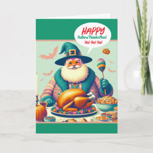 Combinatie Halloween, Thanksgiving en Kerst Kaart