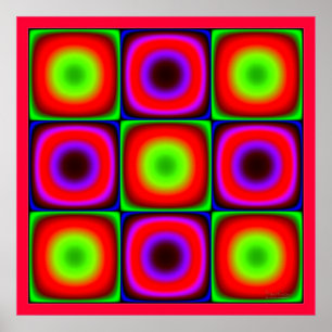 Combinatie van flikkerende kleuren poster