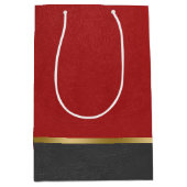 Combinatie van rood en zwart kunstleder medium cadeauzakje (Voorkant)