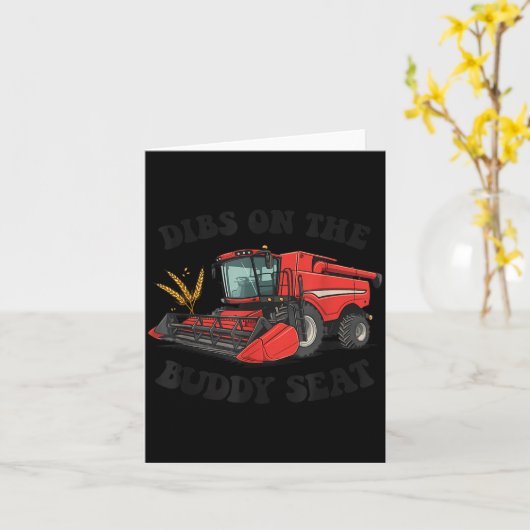 Combine Harvester Dibs On The Buddy Seat Kids Todd Kaart (Gele Bloem)