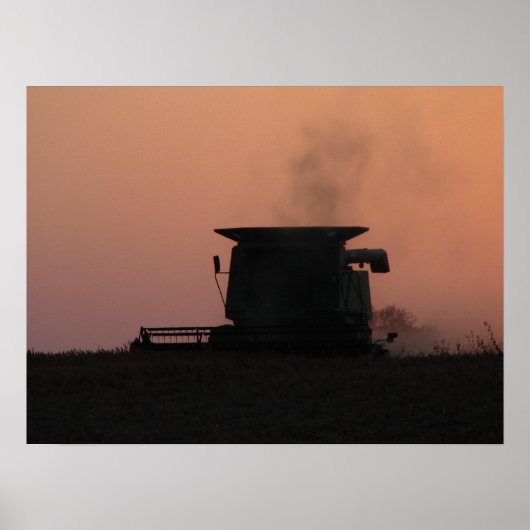 Combine op zonsondergang poster (Voorkant)