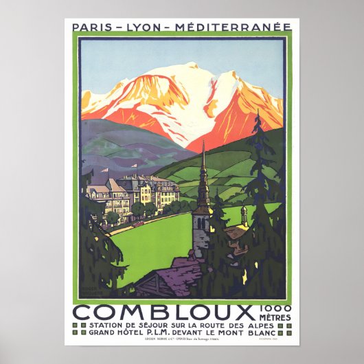 Combloux France vintage-reis Poster (Voorkant)