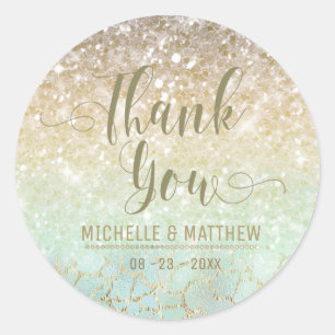 Combo Glitter gradiënt Opal Gold ID435 Ronde Sticker