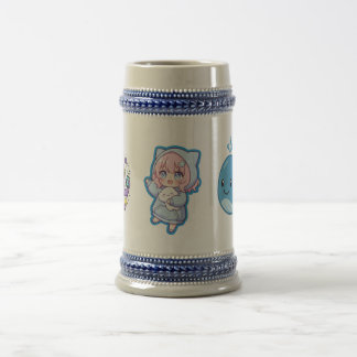 Combo Kawaii Anime, Cute Blauwe Walvis en Octo-Vib Bierpul