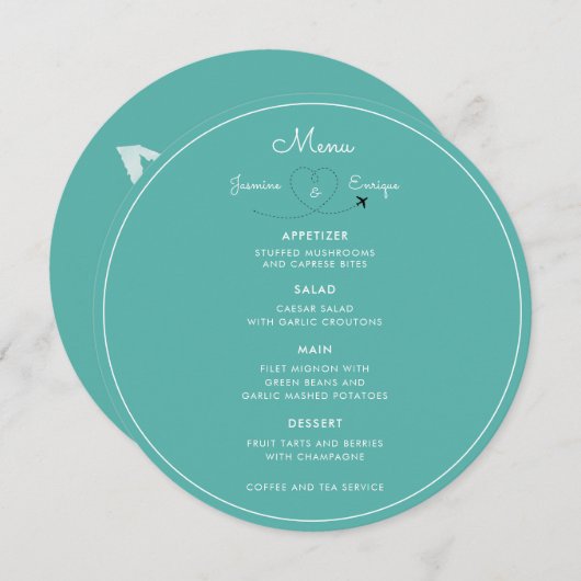Combo Menu & Place Card | Menu Mariage 4 cours (Devant / Derrière)