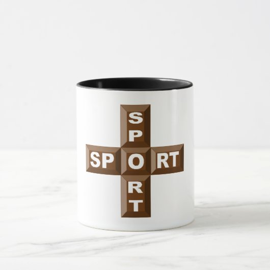 Combo Mug 325 ml noir CHOCOLAT SPORT (Centre)