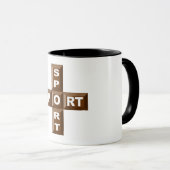 Combo Mug 325 ml noir CHOCOLAT SPORT (Devant droit)