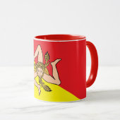 Combo Mug avec le drapeau de la Sicile, Italie (Devant droit)