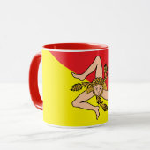 Combo Mug avec le drapeau de la Sicile, Italie (Devant gauche)