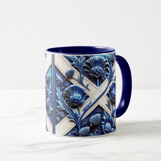 Combo Mug avec Scottish Thistles Design (Devant droit)