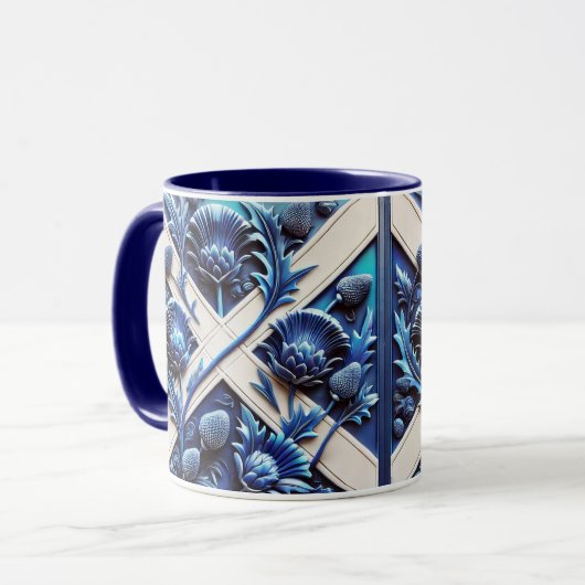 Combo Mug avec Scottish Thistles Design (Devant gauche)