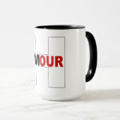 Combo mug blanc noir HUMOUR (Devant droit)