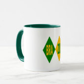 Combo mug blanc vert BRAZIL  (Devant gauche)