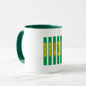 Combo mug blanc vert DESIGN  BRAZIL (Devant gauche)