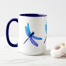 Combo Mug Mug Purple & Blue Dragonfly