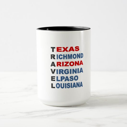 Combo Mug noire TRAVEL USA (Centre)