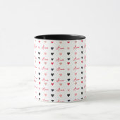 Combo Mug répétant les coeurs alignés et le nom pe (Centre)