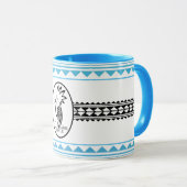 Combo mug Tribal cagou Style bleu (Devant droit)