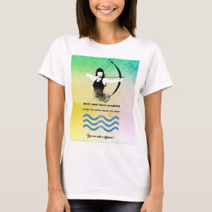 Combo Vrouw Archer en stem de blauwe golf T-shirt