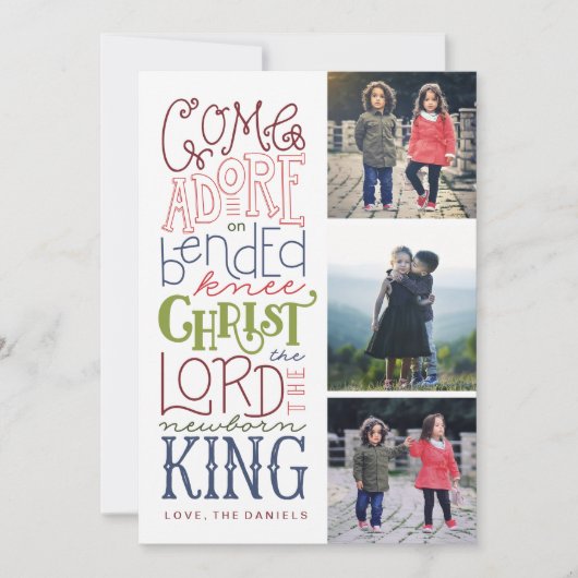 Come Adore Hand Lettered Photo de la carte de Chri (Devant)