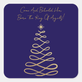Come And Behold Him | Christmas Square Stickers