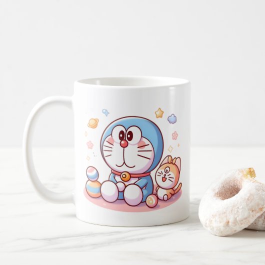 Come Come Cat And Doraemon Koffiemok (Met donut)