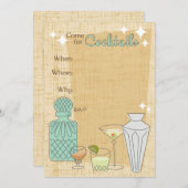 Come for Cocktails - Invitation de la fête - Perso (Devant / Derrière)