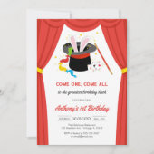 Come One Come All Circus Boy Birthday Invitation (Devant)