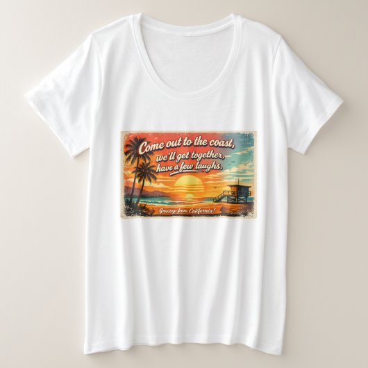 Come Out to the Coast Women's Plus Size T-Shirt (Design devant)