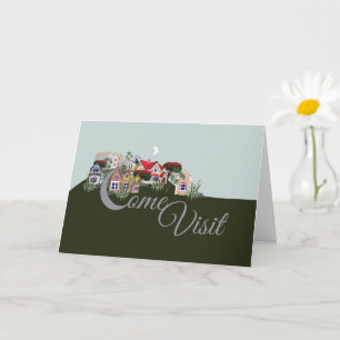'Come Visit' Folded Greeting Card Kaart