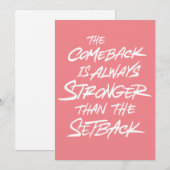 Comeback is altijd sterker dan de backkaart feestdagenkaart (Voorkant / Achterkant)