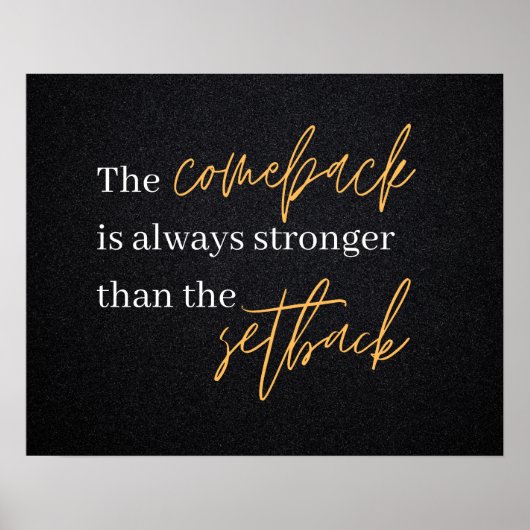 Comeback is sterker dan tegenslag poster (Voorkant)