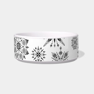 Comedero de cerámica para mascotas con mandalas voerbakje