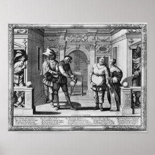 Comedians in het theater van Hotel de Bourgogne Poster