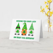 COMEDIC GNOMES VOOR DE "70e BIRTHDAY" Kaart (Gele Bloem)