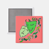 COMÉDIE ET TRAGÉDIE DRAMA MASQUES THÉÂTRE Magnet (Recto/Verso)