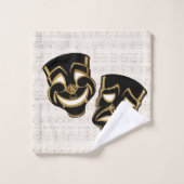 Comédie et tragédie musicale Black & Gold (Gant de toilette)