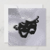 Comedy and Tragedy Black Masks Shimmer Uitnodiging (Achterkant)