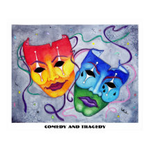 Comedy en tragedie afdrukken