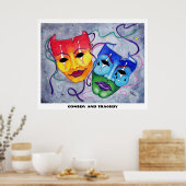 Comedy en tragedie afdrukken poster (Keuken)
