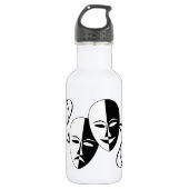 Comedy- en tragedie-bioscoopmaskers/-gezichten waterfles (Voorkant)