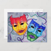 Comedy en tragedie briefkaart (Voorkant / Achterkant)