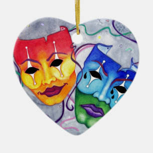 Comedy en tragedie keramisch ornament
