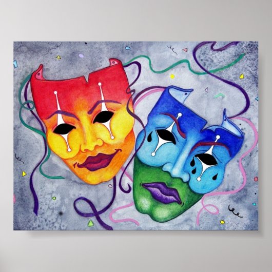 Comedy en tragedie poster (Voorkant)