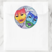 Comedy en tragedie ronde sticker (Tas)