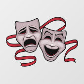 Comedy- en tragedie-theatermaskers raamsticker (Vel)