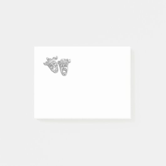Comedy en tragedie, zilver theater post-it® notes (Voorkant)