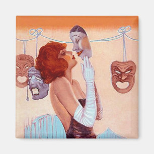 COMEDY EN TRAGEDY DRAMA MASKS Glamor Girl Magnet Magneet