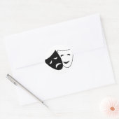 Comedy en tragisch masker ronde sticker (Envelop)