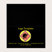 Comedy Funny Entertainer Logo Sjabloon Visitekaartjes (Buitenkant ongevouwen)